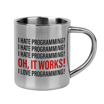 I hate programming!!!, Mug Stainless steel double wall 300ml