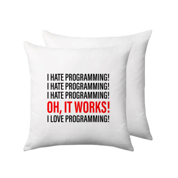 I hate programming!!!, Sofa cushion 40x40cm includes filling