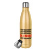 Glitter gold stainless steel thermos bottle, double-walled, 500ml