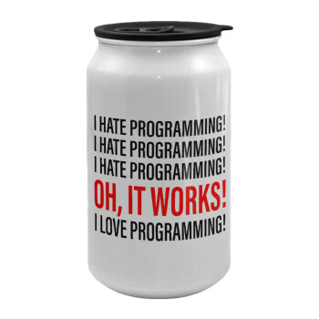 I hate programming!!!, Κούπα ταξιδιού μεταλλική με καπάκι (tin-can) 500ml
