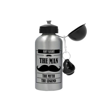 The man, the myth, Metallic water jug, Silver, aluminum 500ml