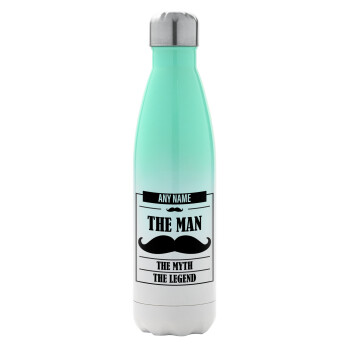 The man, the myth, Metal mug thermos Green/White (Stainless steel), double wall, 500ml