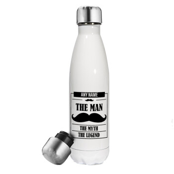 The man, the myth, Metal mug thermos White (Stainless steel), double wall, 500ml