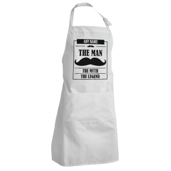 The man, the myth, Adult Chef Apron (with sliders and 2 pockets)