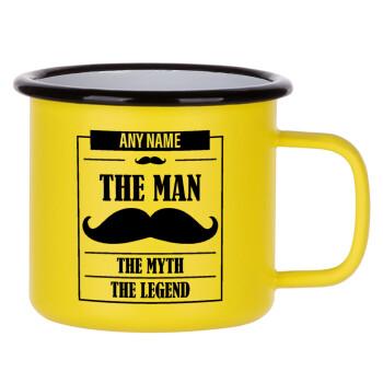 The man, the myth, Metallic enamel MATT Yellow cup 360ml