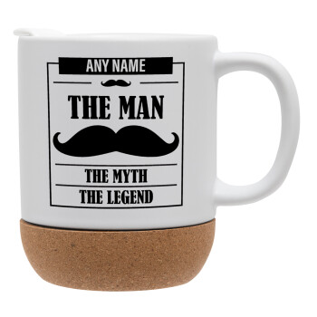 The man, the myth, Ceramic coffee mug Cork (MAT), 330ml (1pcs)