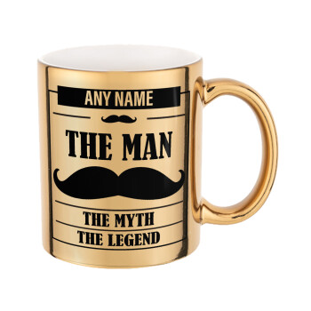 The man, the myth, Mug ceramic, gold mirror, 330ml
