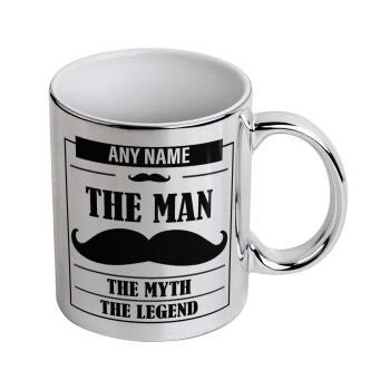 The man, the myth, Mug ceramic, silver mirror, 330ml