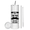 Eco friendly stainless steel tumbler 600ml, with metal straw & cleaning brush