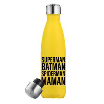 MAMAN, Yellow Stainless Steel Metallic Thermos, double-walled, 500ml