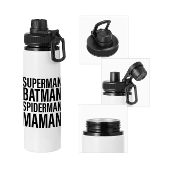MAMAN, Metal water bottle with safety cap, aluminum 850ml