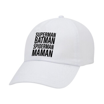 MAMAN, Καπέλο Ενηλίκων Baseball Λευκό 5-φύλλο (POLYESTER, ΕΝΗΛΙΚΩΝ, UNISEX, ONE SIZE)