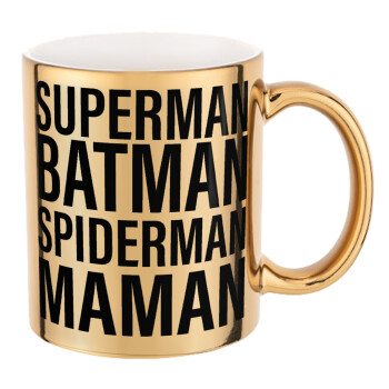 MAMAN, Mug ceramic, gold mirror, 330ml