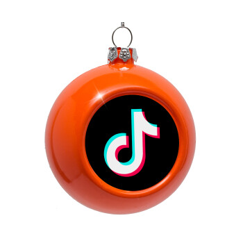 tik tok, Orange Christmas tree ornament bauble 8cm