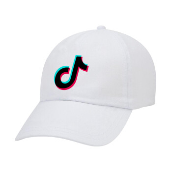 tik tok, Καπέλο Ενηλίκων Baseball Λευκό 5-φύλλο (POLYESTER, ΕΝΗΛΙΚΩΝ, UNISEX, ONE SIZE)
