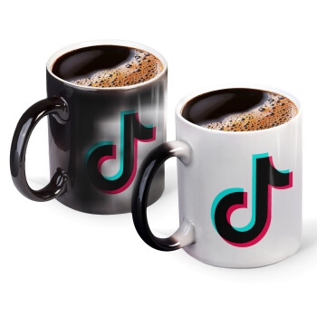 tik tok, Color changing magic Mug, ceramic, 330ml when adding hot liquid inside, the black colour desappears (1 pcs)