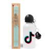 Easter Set, metallic aluminum water bottle (500ml) & scented flat candle (30cm) (TURQUOISE)