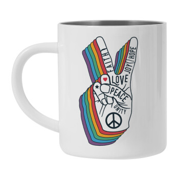 Peace Love Joy, Mug Stainless steel double wall 450ml