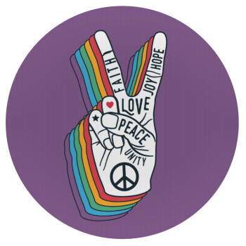 Peace Love Joy, Mousepad Round 20cm