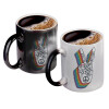 Color changing magic Mug, ceramic, 330ml when adding hot liquid inside, the black colour desappears (1 pcs)