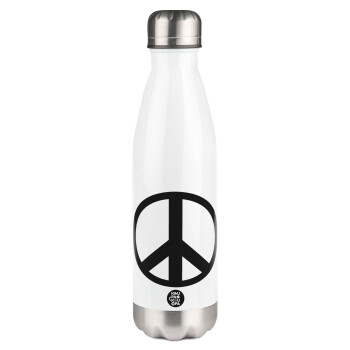 Peace, Metal mug thermos White (Stainless steel), double wall, 500ml