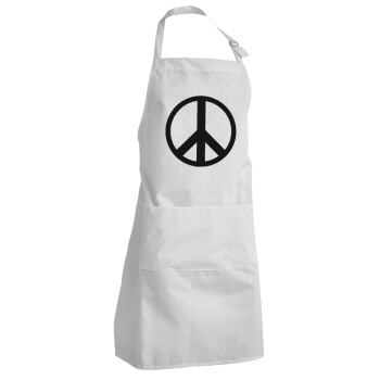 Peace, Adult Chef Apron (with sliders and 2 pockets)