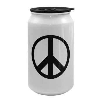 Peace, Κούπα ταξιδιού μεταλλική με καπάκι (tin-can) 500ml