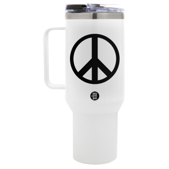 Peace, Mega Tumbler με καπάκι, διπλού τοιχώματος (θερμό) 1,2L