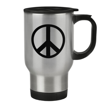 Peace, Stainless steel travel mug with lid, double wall 450ml