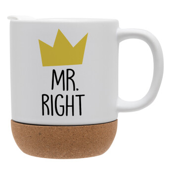 Mr right, Ceramic coffee mug Cork (MAT), 330ml (1pcs)