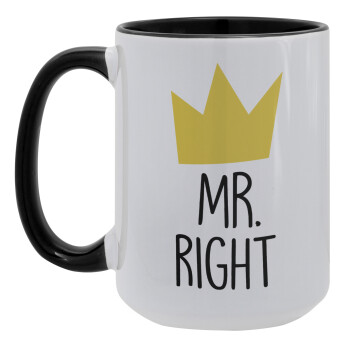 Mr right, Κούπα Mega 15oz, κεραμική Μαύρη, 450ml