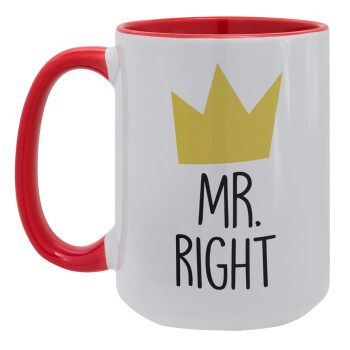 Mr right, Κούπα Mega 15oz, κεραμική Κόκκινη, 450ml