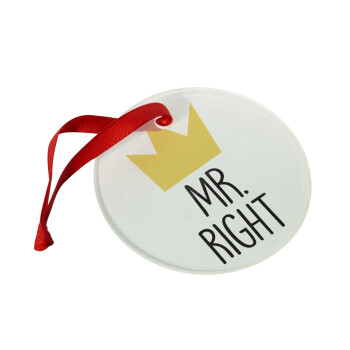 Mr right, Christmas ornament glass 9cm