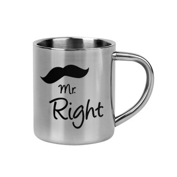 Mr right Mustache, Mug Stainless steel double wall 300ml