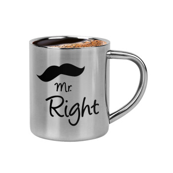 Mr right Mustache, Κουπάκι μεταλλικό διπλού τοιχώματος για espresso (220ml)