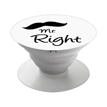 Mr right Mustache, Phone Holders Stand  White Hand-held Mobile Phone Holder