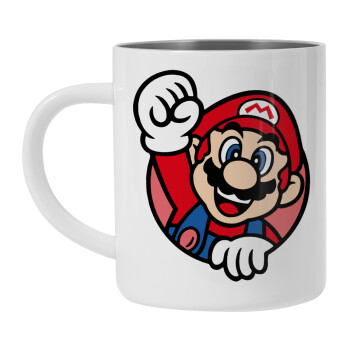 Super mario win, Mug Stainless steel double wall 300ml