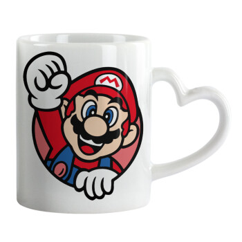 Super mario win, Mug heart handle, ceramic, 330ml