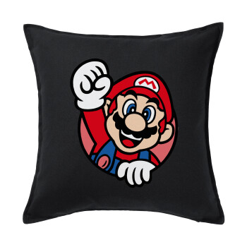 Super mario win, Sofa cushion black 50x50cm includes filling