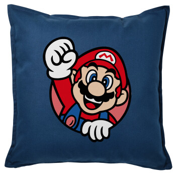 Super mario win, Sofa cushion Blue 50x50cm includes filling