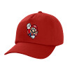Καπέλο Ενηλίκων Baseball, 100% Βαμβακερό,  Κόκκινο (ΒΑΜΒΑΚΕΡΟ, ΕΝΗΛΙΚΩΝ, UNISEX, ONE SIZE)