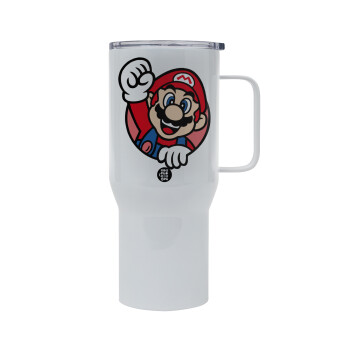 Super mario win, Mega Stainless steel Tumbler with lid, double wall 750L