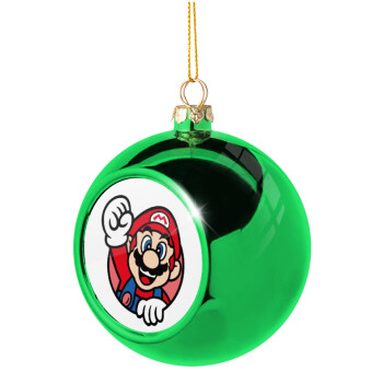 Super mario win, Green Christmas tree ornament ball 8cm