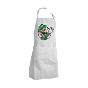 Super mario Luigi win, Adult Chef Apron (with sliders and 2 pockets)