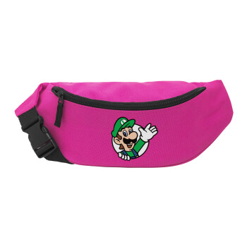 Super mario Luigi win, Unisex waist bag (banana) in PINK color with 2 pockets