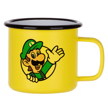 Super mario Luigi win, Metallic enamel MATT Yellow cup 360ml