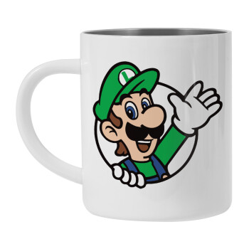 Super mario Luigi win, Mug Stainless steel double wall 300ml