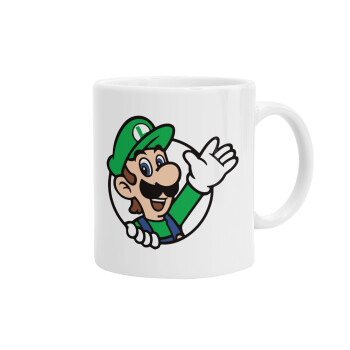 Super mario Luigi win, Ceramic coffee mug, 330ml (1pcs)