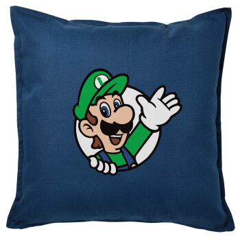 Super mario Luigi win, Sofa cushion Blue 50x50cm includes filling