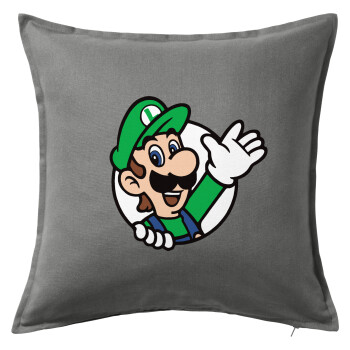 Super mario Luigi win, Sofa cushion Grey 50x50cm includes filling